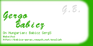 gergo babicz business card
